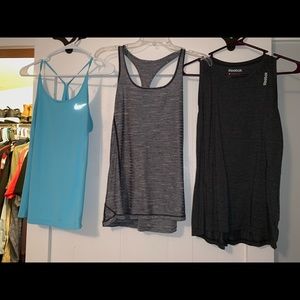 Nike, New Balance, Reebok workout tanks